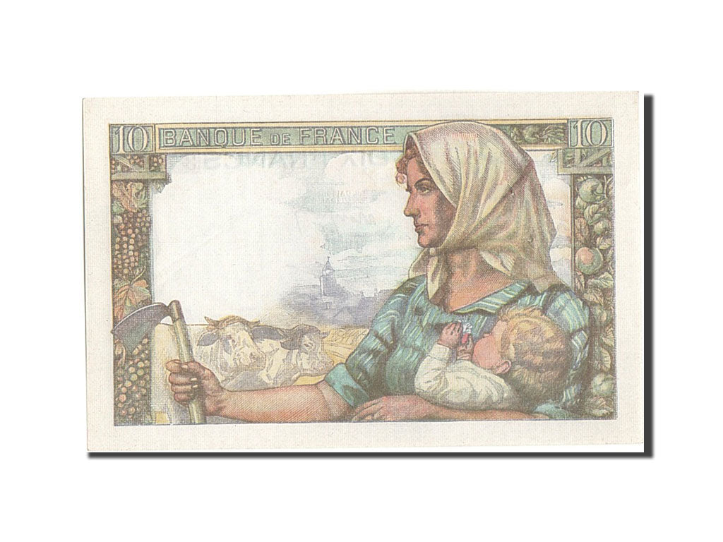 Geldschein, Frankreich, 10 Francs, 10 F 1941-1949 ''Mineur'', 1943, 1943-03-25