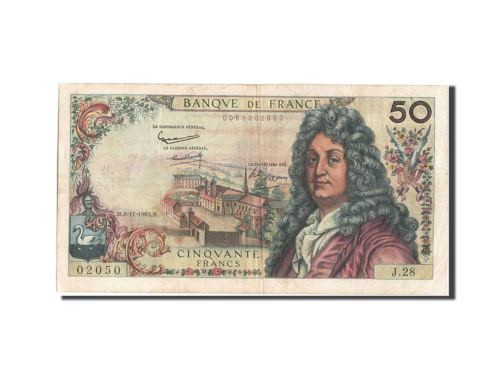 France, 50 Francs, 50 F 1962-1976 ''Racine'', 1962, KM #148a, 1962-11-08,...
