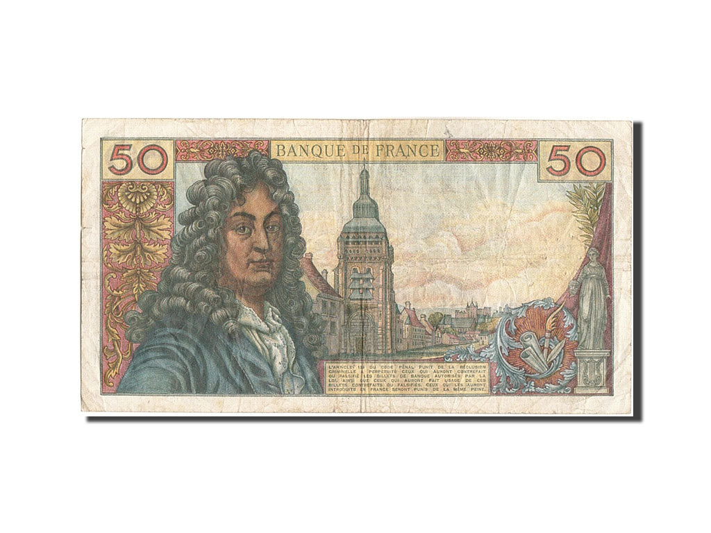 Francia, 50 Francs, 50 F 1962-1976 ''Racine'', 1972, KM:148d, MB, Fayette:64.21