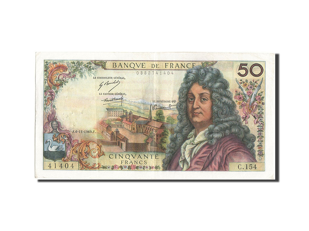 FRANCE, 50 Francs, 50 F 1962-1976 ''Racine'', 1969, 1969-11-06, AU(50-53),...