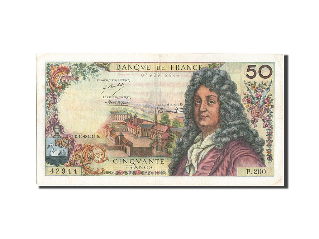 Francia, 50 Francs, 50 F 1962-1976 ''Racine'', 1972, KM:148d, BB+, Fayette:64.21