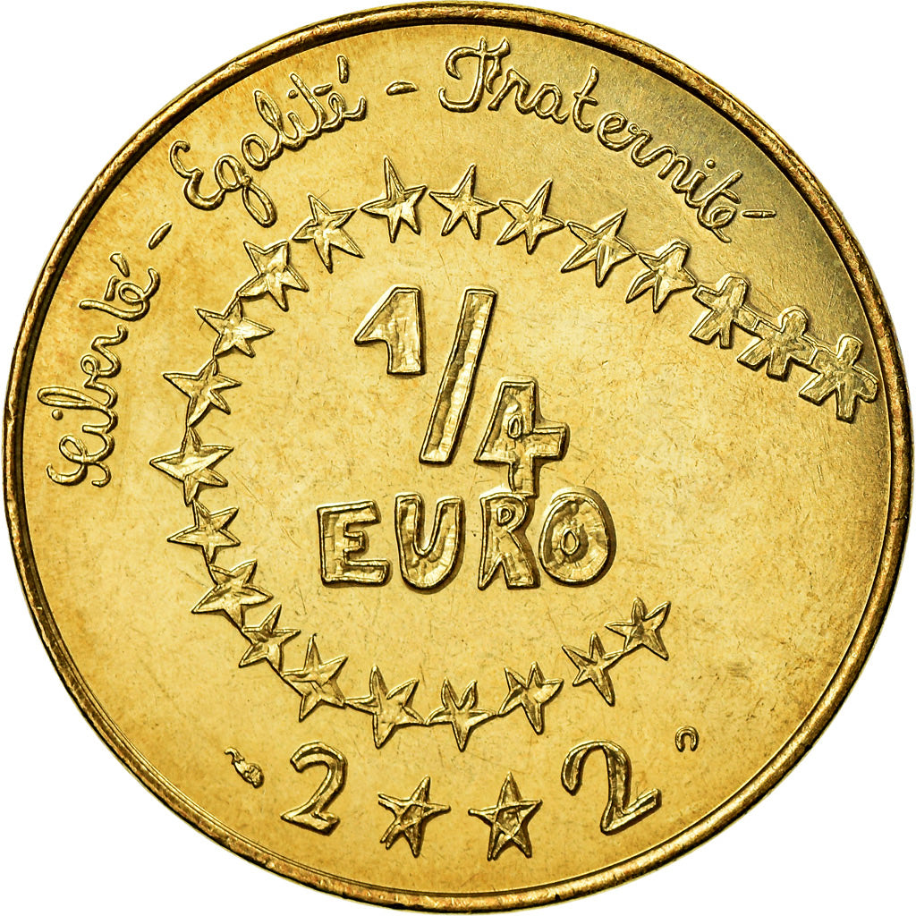 France, 1/4 Euro, 2002, MS(65-70), Aluminum-Bronze, KM:1293