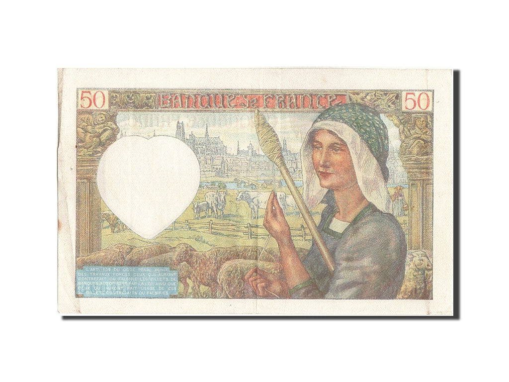 France, 50 Francs, 50 F 1940-1942 ''Jacques Coeur'', 1941, KM #93, 1941-12-18,..