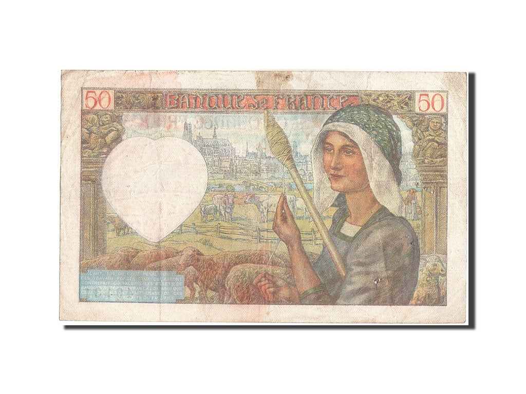 Banknot, Francja, 50 Francs, Jacques Coeur, 1941, 1941-12-18, VF(30-35)