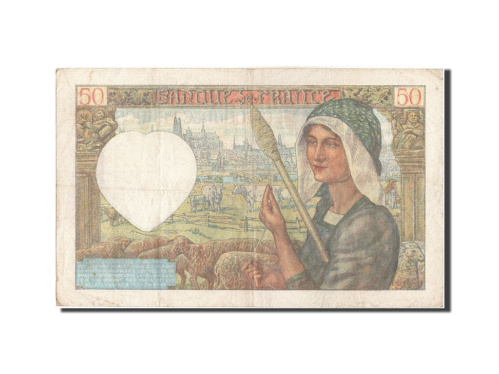 France, 50 Francs, 50 F 1940-1942 ''Jacques Coeur'', 1940, KM #93, 1941-12-18,..