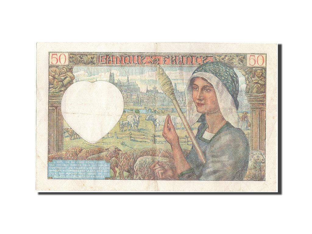 France, 50 Francs, 50 F 1940-1942 ''Jacques Coeur'', 1942, KM #93, 1942-01-08,..