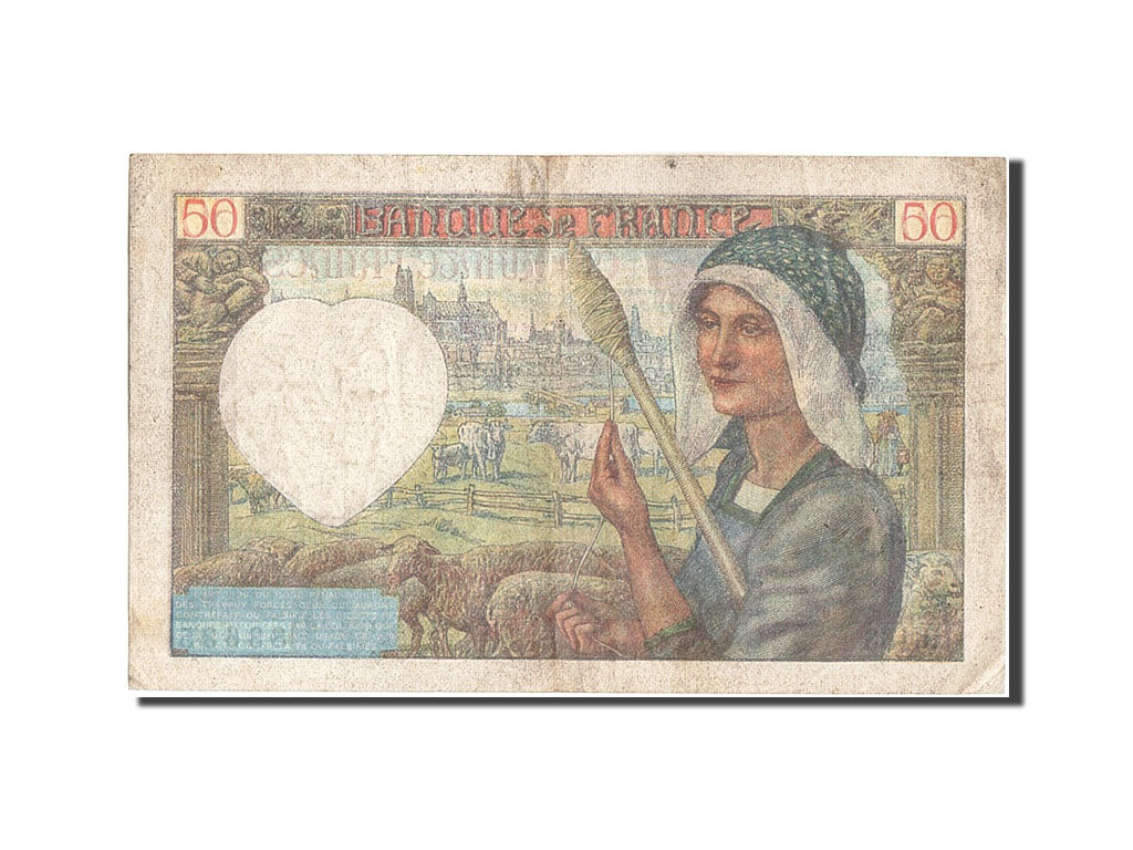 France, 50 Francs, 50 F 1940-1942 ''Jacques Coeur'', 1942, KM #93, 1942-01-08,..