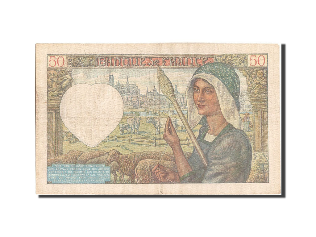 France, 50 Francs, 50 F 1940-1942 ''Jacques Coeur'', 1941, KM #93, 1941-04-24,..