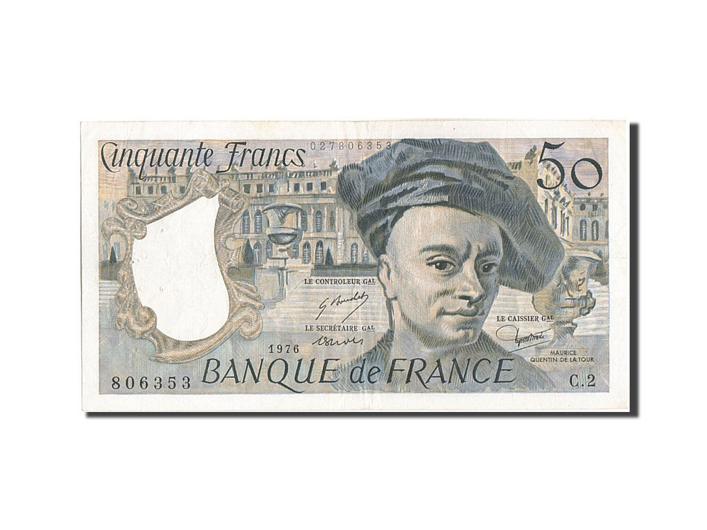 France, 50 Francs, 50 F 1976-1992 ''Quentin de La Tour'', 1976, KM #152a,...