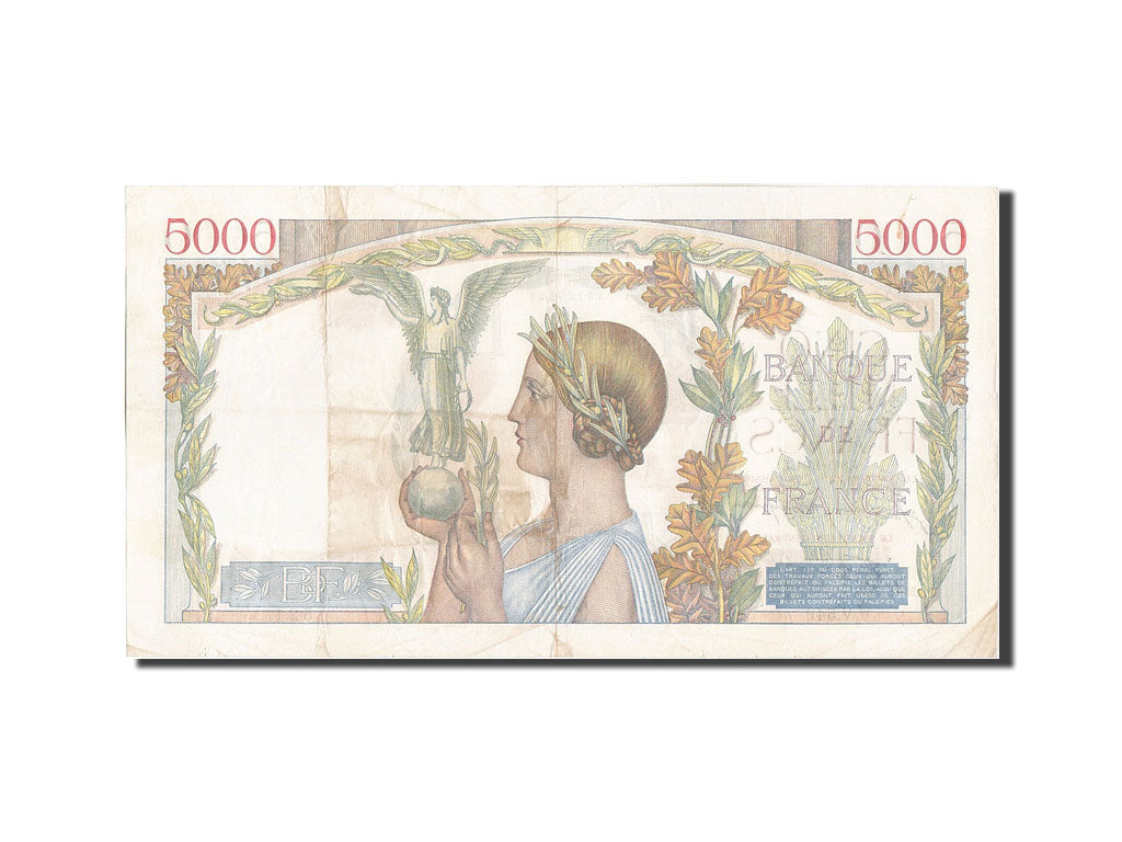 France, 5000 Francs, 5 000 F 1934-1944 ''Victoire'', 1941, KM #97c, 1941-05-08,.