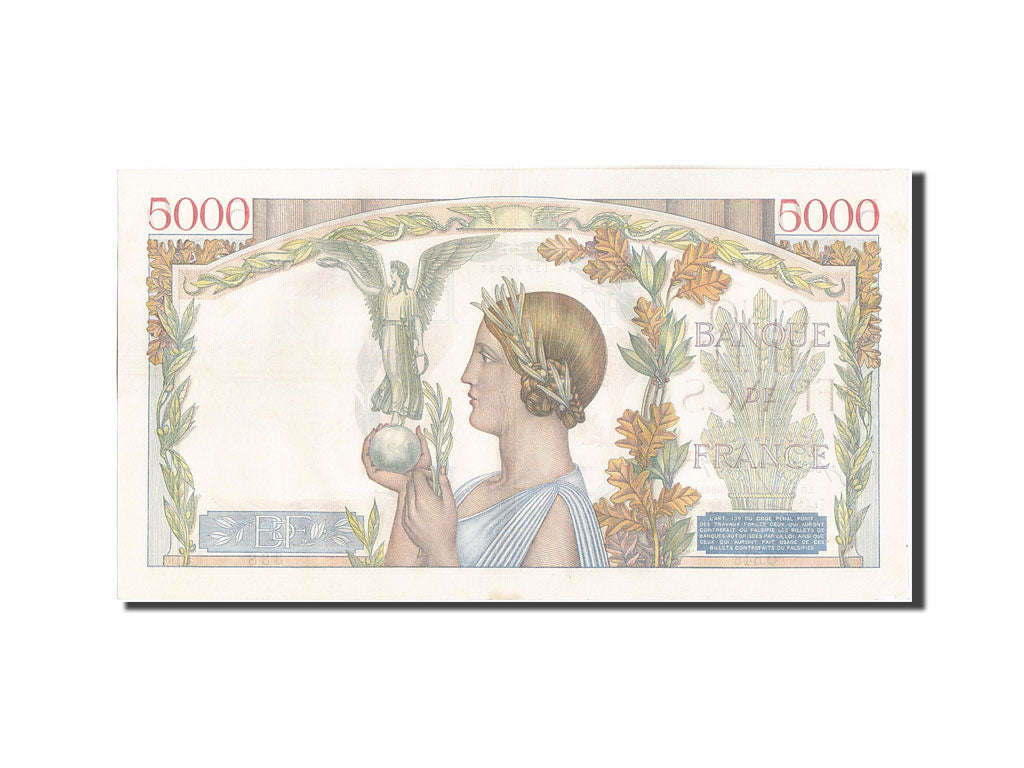 France, 5000 Francs, 5 000 F 1934-1944 ''Victoire'', 1941, KM #97c, 1941-05-08,.
