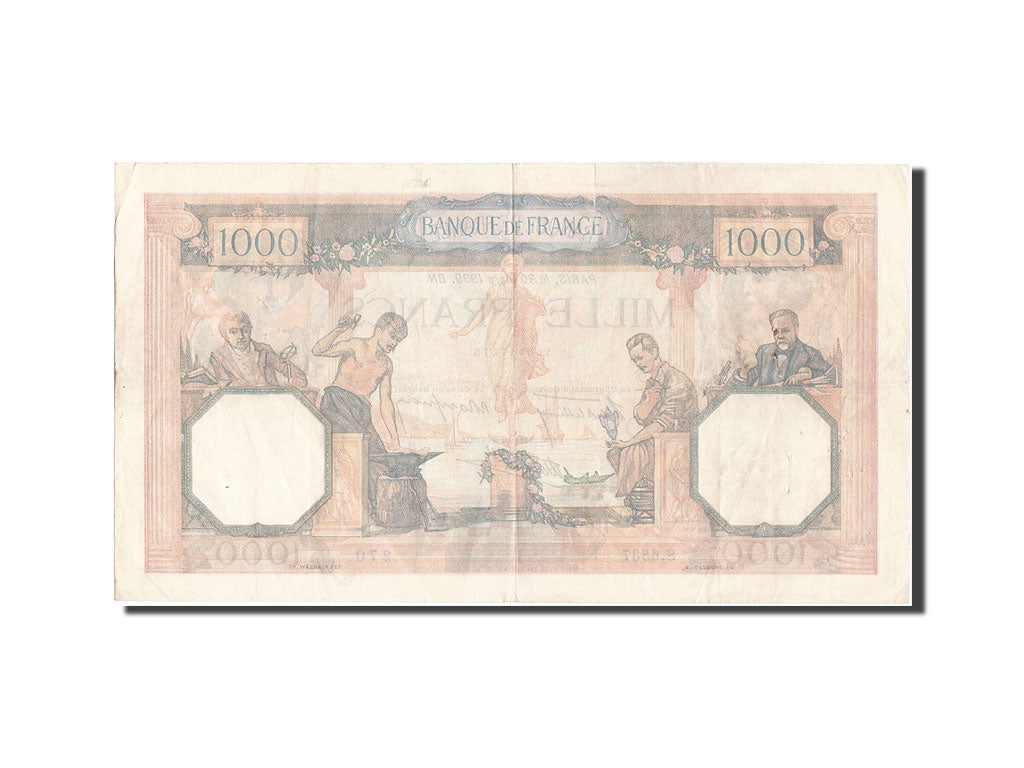 Billete, Francia, 1000 Francs, 1 000 F 1927-1940 ''Cérès et Mercure'', 1939
