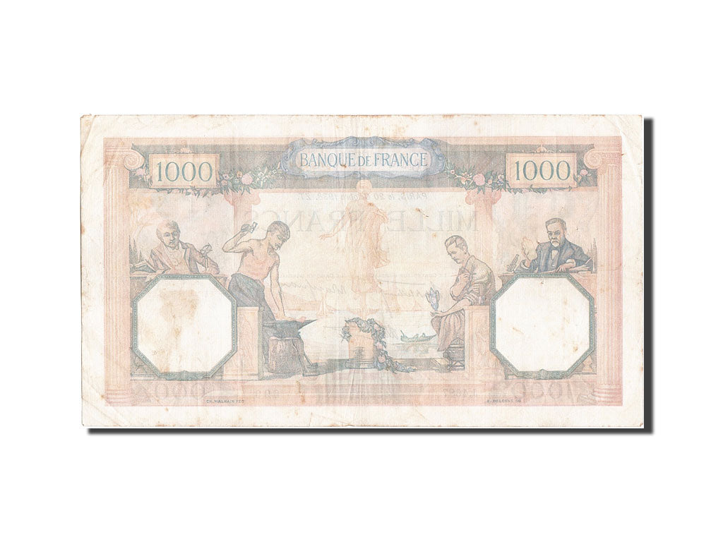 Billete, Francia, 1000 Francs, 1 000 F 1927-1940 ''Cérès et Mercure'', 1938