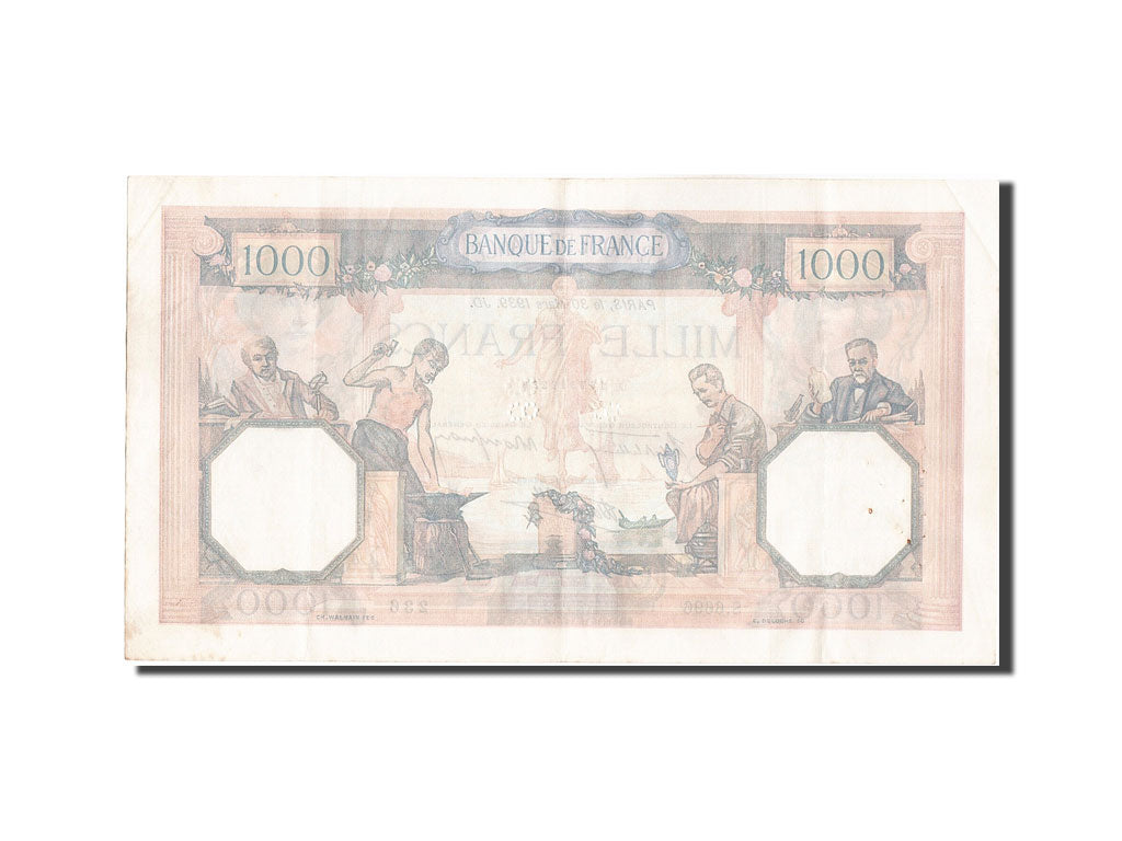 Billete, Francia, 1000 Francs, 1 000 F 1927-1940 ''Cérès et Mercure'', 1939