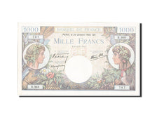 Geldschein, Frankreich, 1000 Francs, 1 000 F 1940-1944 ''Commerce et