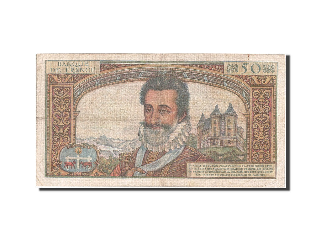 France, 50 Nouveaux Francs, 50 NF 1959-1961 ''Henri IV'', 1959, KM #143a,...