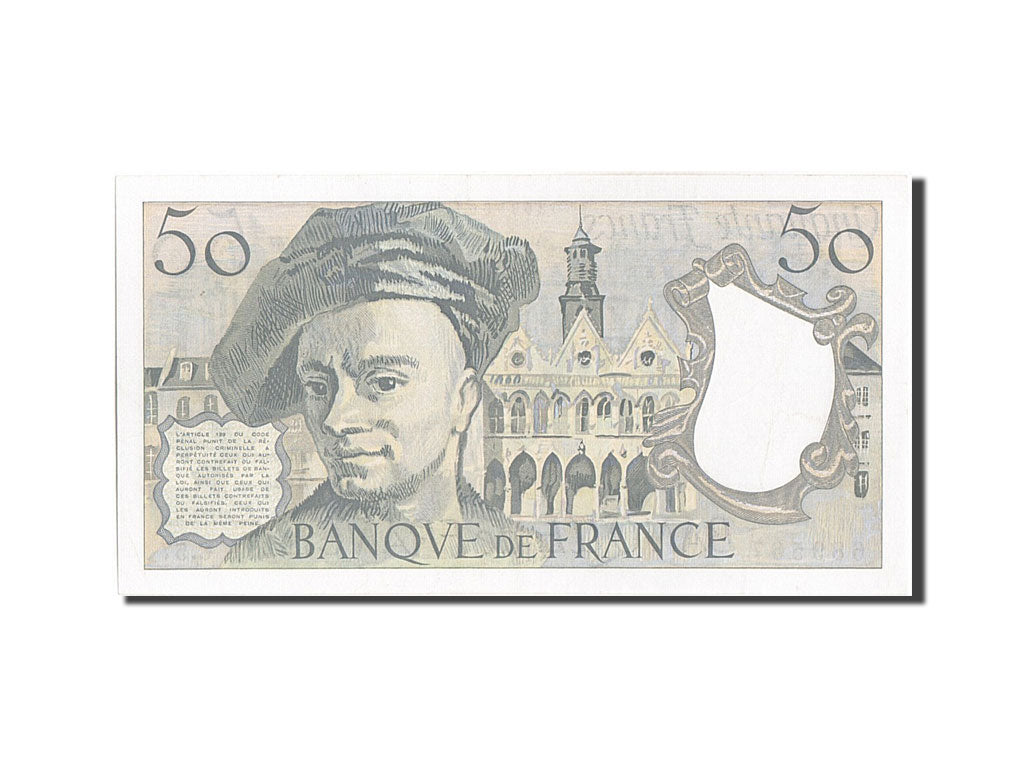 Biljet, Frankrijk, 50 Francs, 50 F 1976-1992 ''Quentin de La Tour'', 1989, SUP+