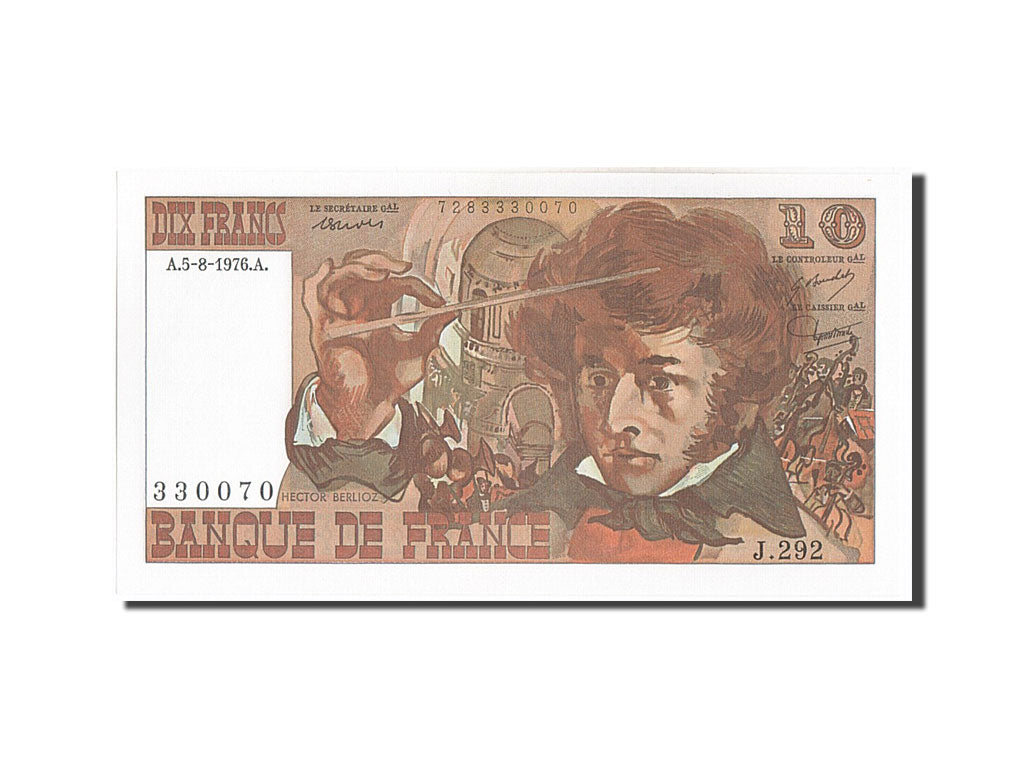 Billete, Francia, 10 Francs, 10 F 1972-1978 ''Berlioz'', 1976, UNC