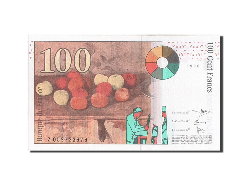 Billet, France, 100 Francs, 100 F 1997-1998 ''Cézanne'', 1998, SPL