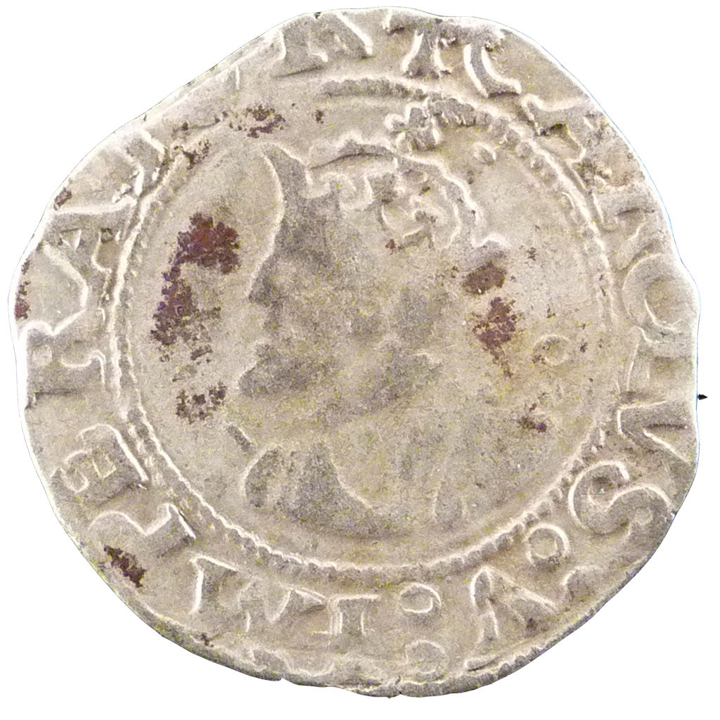 FRANCE, Demi Carolus, 1551, VF(20-25), Silver, Boudeau #1295, 0.70
