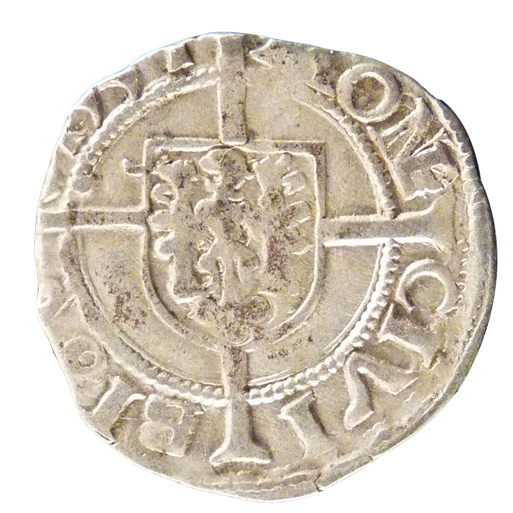 FRANCE, Demi Carolus, 1551, VF(20-25), Silver, Boudeau #1295, 0.70