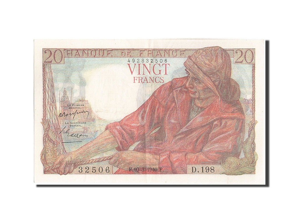 France, 20 Francs, 20 F 1942-1950 ''Pêcheur'', 1949, KM #100c, 1949-03-10, A...