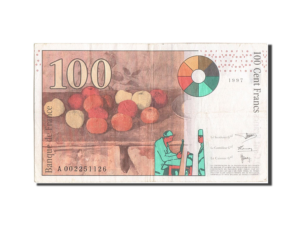 Banconote, Francia, 100 Francs, 100 F 1997-1998 ''Cézanne'', 1997, BB+