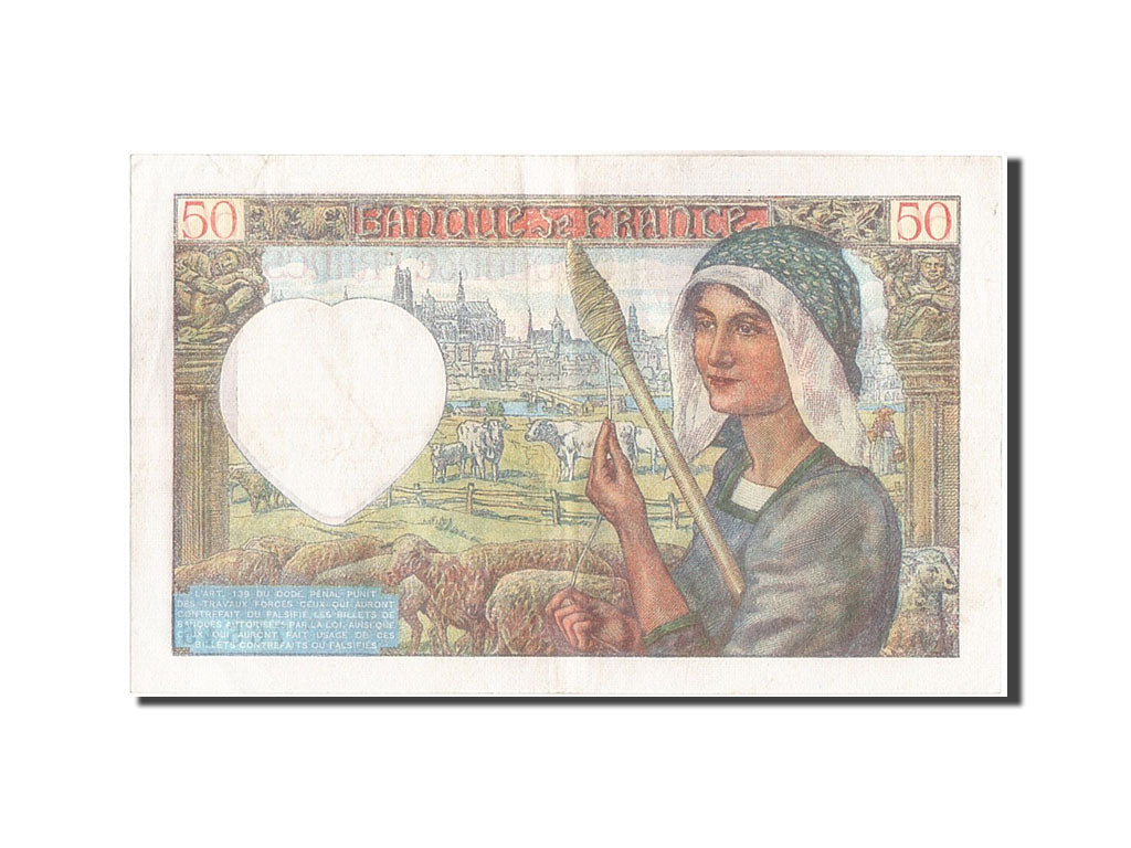 Francia, 50 Francs, 50 F 1940-1942 ''Jacques Coeur'', 1942, KM:93, 1942-01-08...