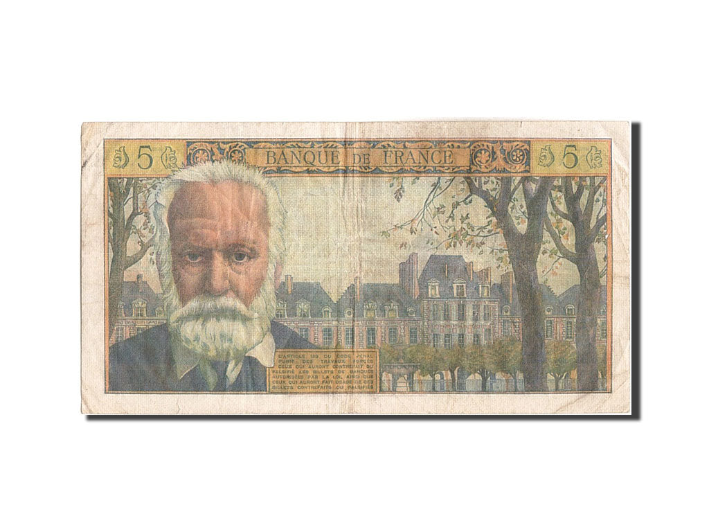 France, 5 Nouveaux Francs, 5 NF 1959-1965 ''Victor Hugo'', 1961, KM #141a,...