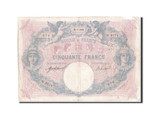 France, 50 Francs, 50 F 1889-1927 ''Bleu et Rose'', 1918, KM #64e, 1918-07-31,..