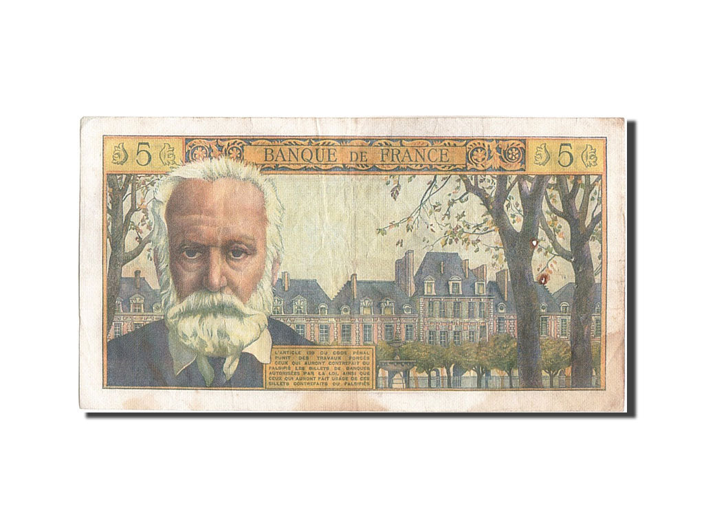 France, 5 Nouveaux Francs, 5 NF 1959-1965 ''Victor Hugo'', 1964, KM #141a,...