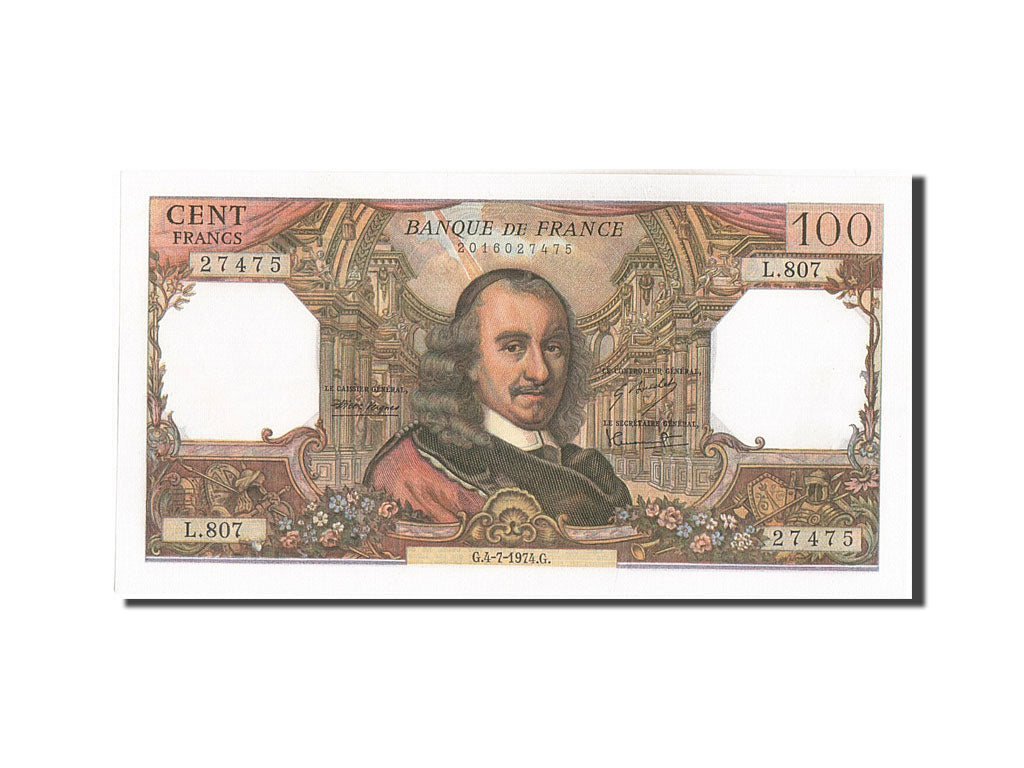 Banknot, Francja, 100 Francs, Corneille, 1974, 1974-07-04, UNC(60-62)