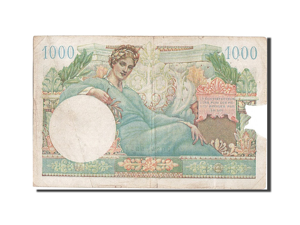 Banknote, France, 1000 Francs, 1947 French Treasury, 1947, 1947-01-01, F(12-15)