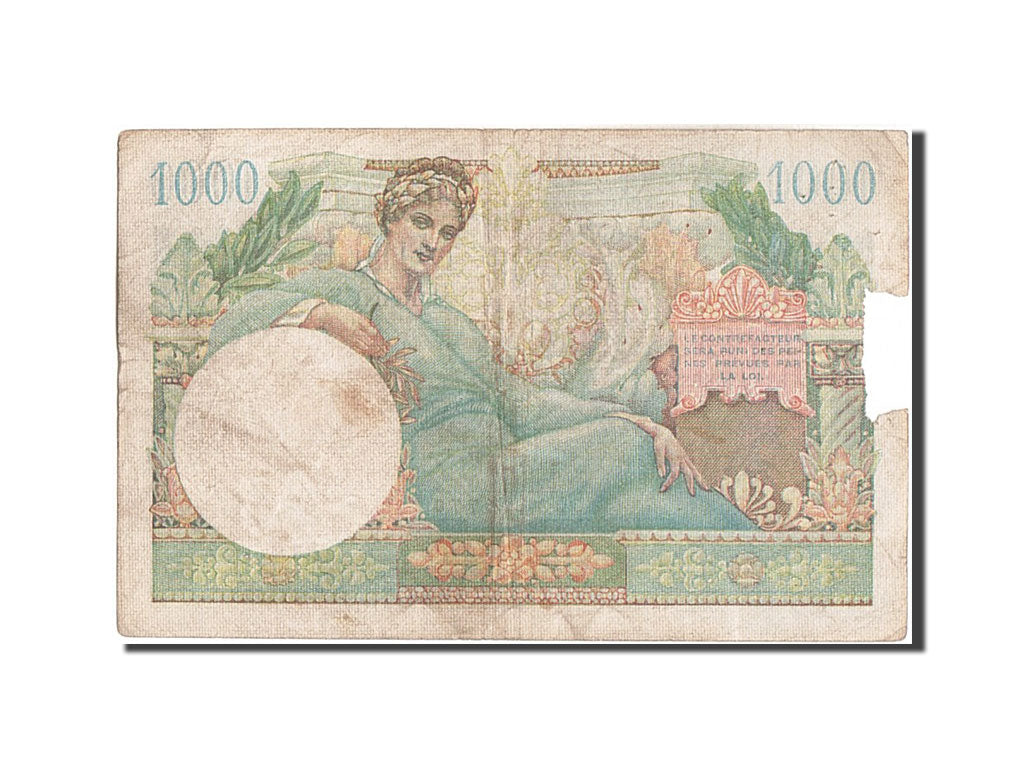 France, 1000 Francs, 1947 French Treasury, 1947, KM #M10, 1947-01-01, F(12-15),.
