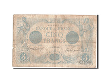 Banknot, Francja, 5 Francs, Bleu, 1916, 1915-10-24, VF(20-25), Fayette:2.44
