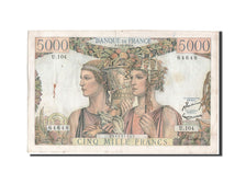 Geldschein, Frankreich, 5000 Francs, 5 000 F 1949-1957 ''Terre et Mer'', 1952