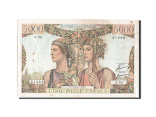 Banknot, Francja, 5000 Francs, Terre et Mer, 1951, 1951-04-05, VF(20-25)