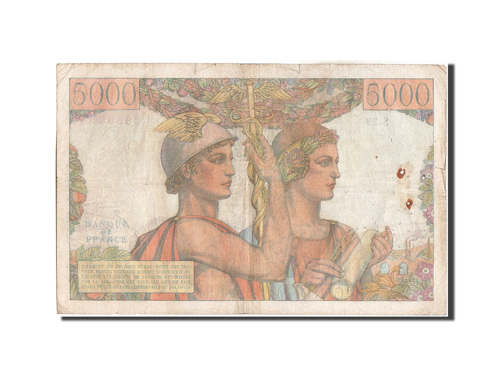 Banknote, France, 5000 Francs, 5 000 F 1949-1957 ''Terre et Mer'', 1949