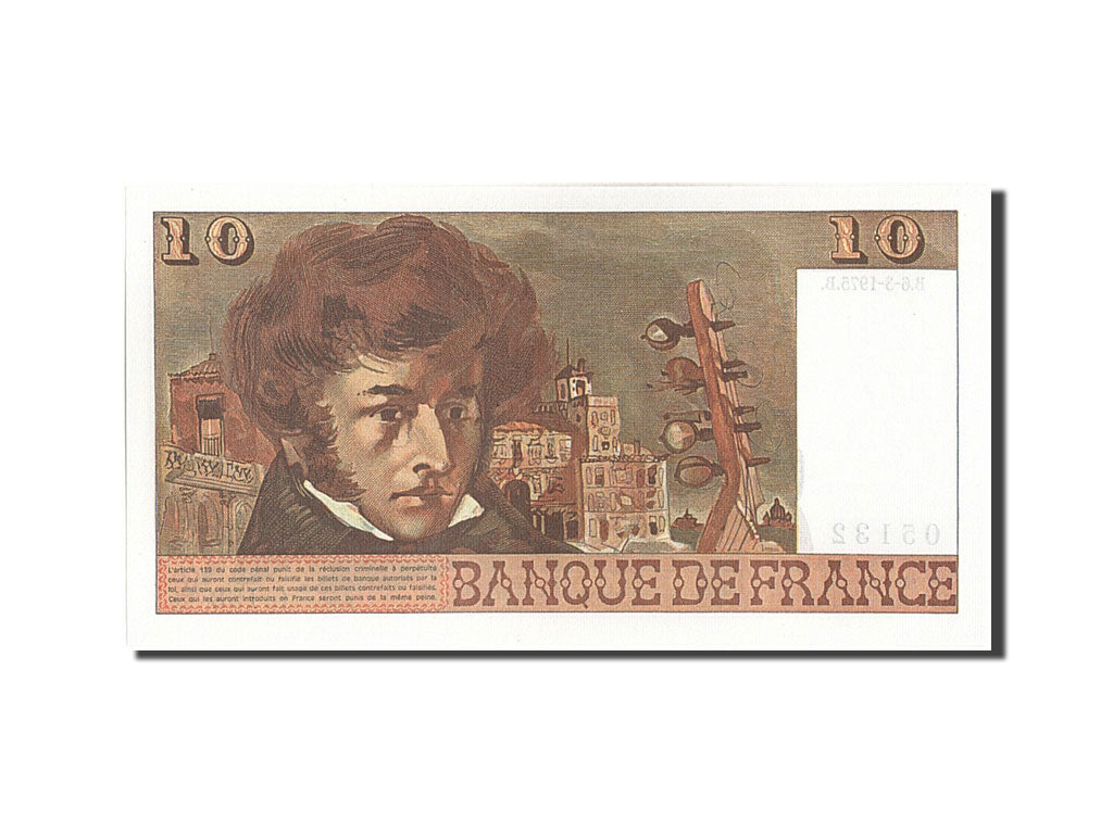 France, 10 Francs, 10 F 1972-1978 ''Berlioz'', 1975, KM #150b, 1975-03-06,...