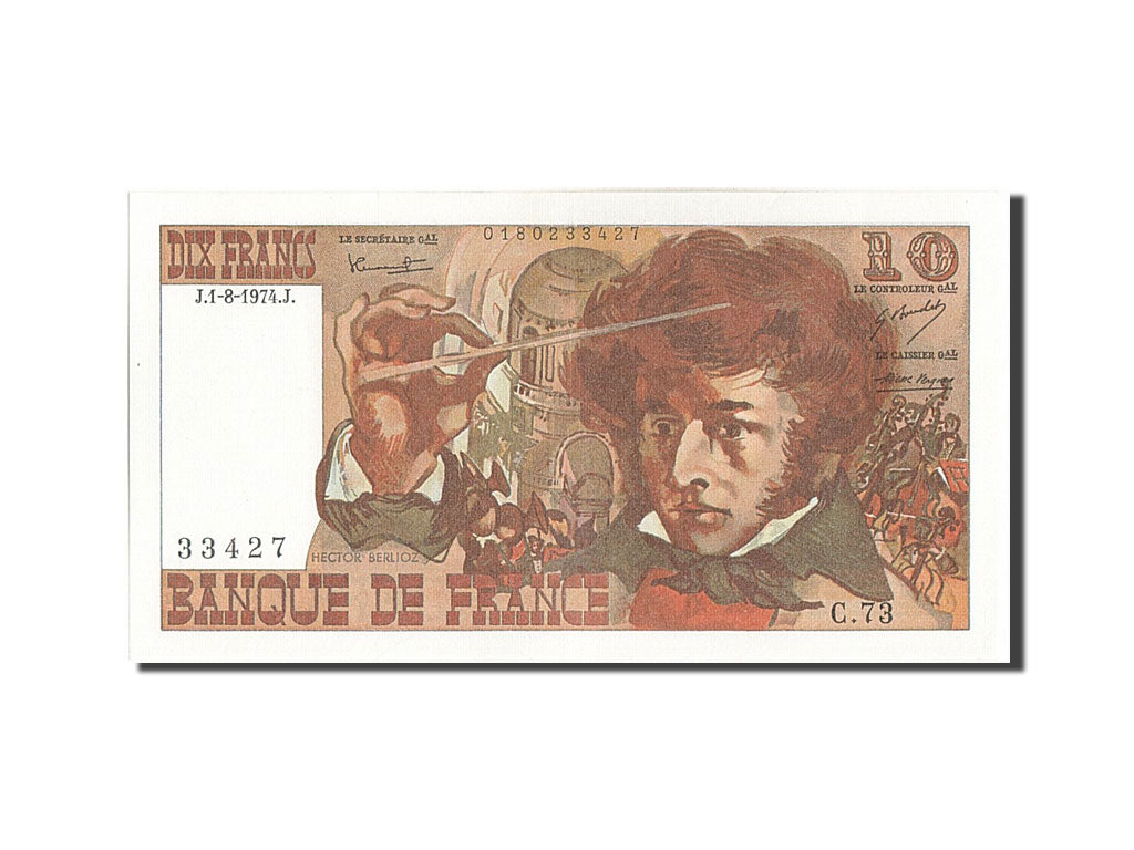 Francia, 10 Francs, 10 F 1972-1978 ''Berlioz'', 1974, KM:150a, FDS, Fayette:63.6