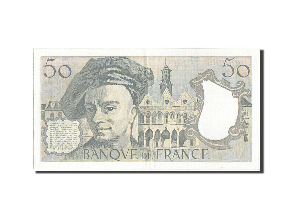 Biljet, Frankrijk, 50 Francs, 50 F 1976-1992 ''Quentin de La Tour'', 1990, TTB+