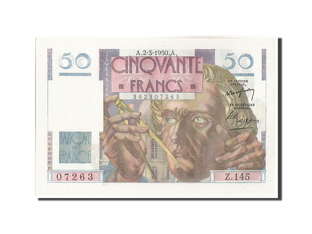 Francia, 50 Francs, 50 F 1946-1951 ''Le Verrier'', 1950, KM:127b, 1950-03-02,...