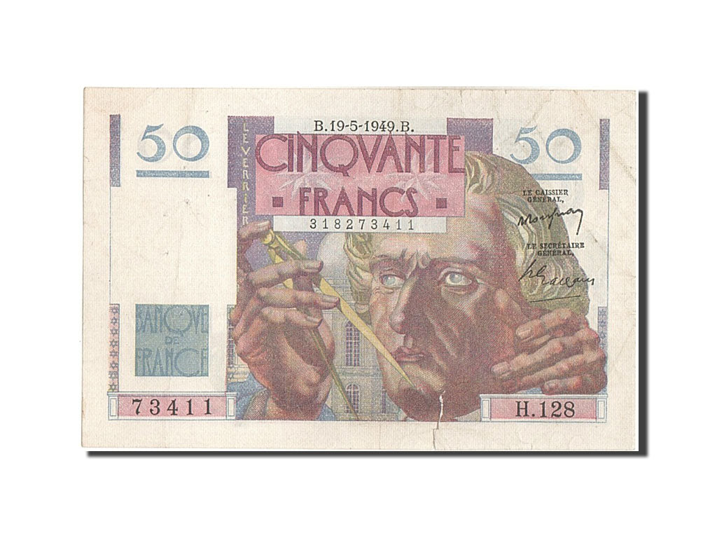 France, 50 Francs, 50 F 1946-1951 ''Le Verrier'', 1949, KM #127b, 1949-05-19,...