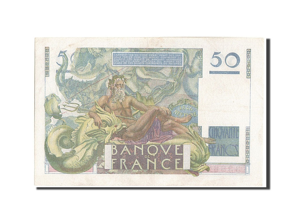 Geldschein, Frankreich, 50 Francs, 50 F 1946-1951 ''Le Verrier'', 1949
