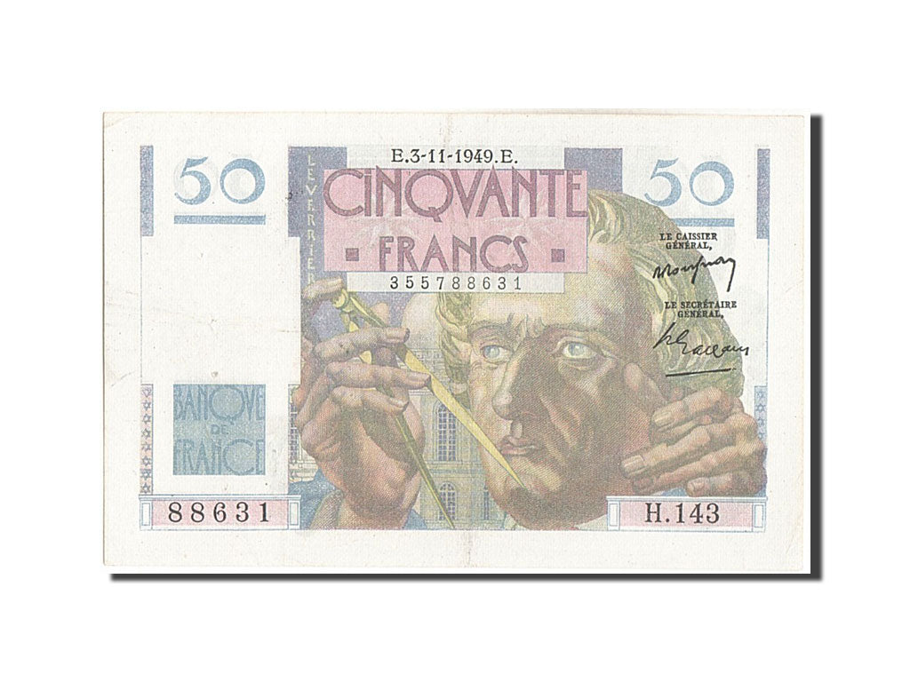 Banconote, Francia, 50 Francs, 50 F 1946-1951 ''Le Verrier'', 1949, 1949-11-03