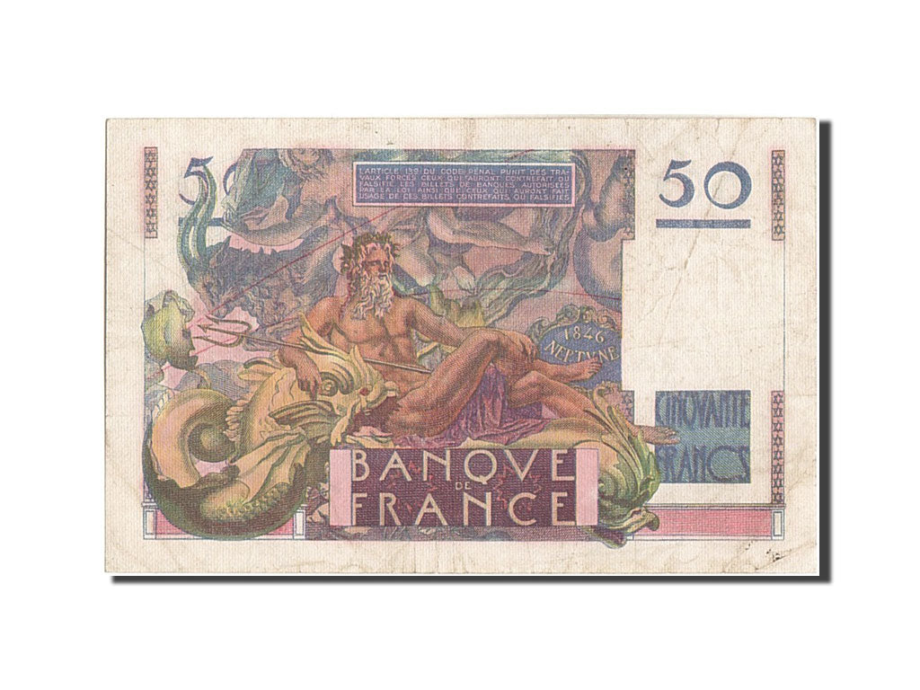 Francia, 50 Francs, 50 F 1946-1951 ''Le Verrier'', 1946, KM:127a, 1946-05-31,...