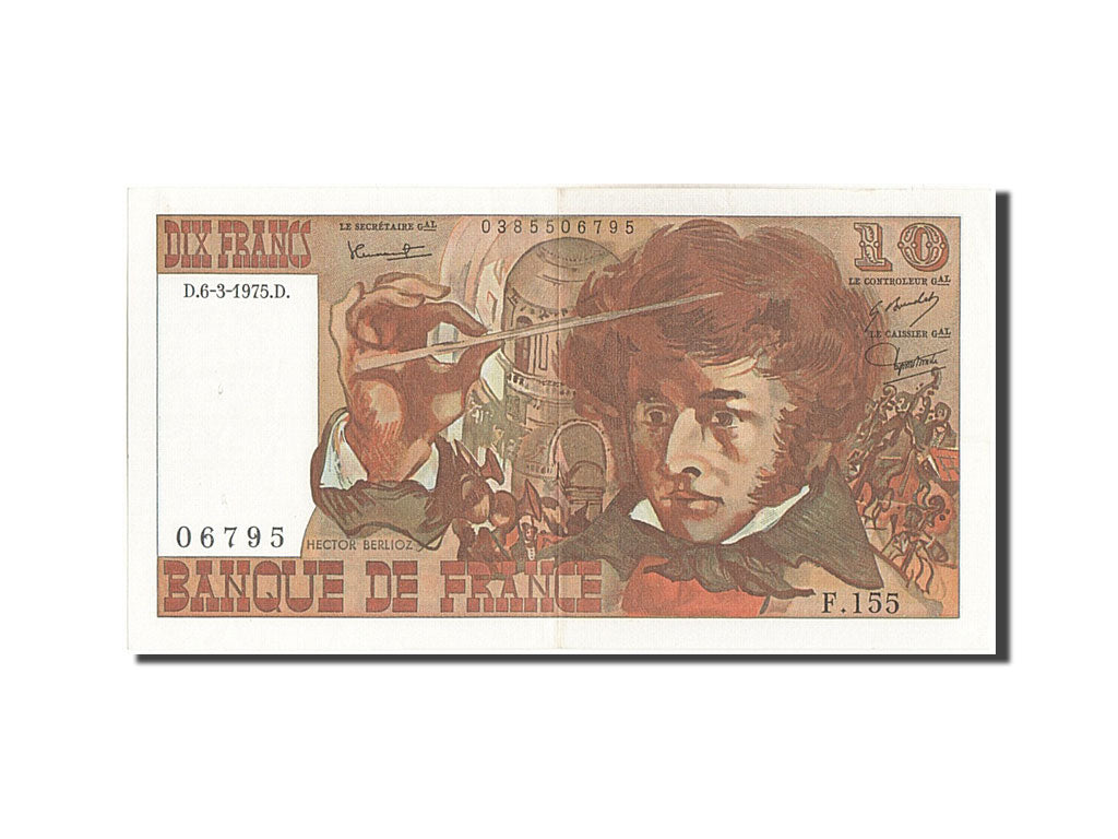 Billete, Francia, 10 Francs, 10 F 1972-1978 ''Berlioz'', 1975, 1975-03-06, EBC+
