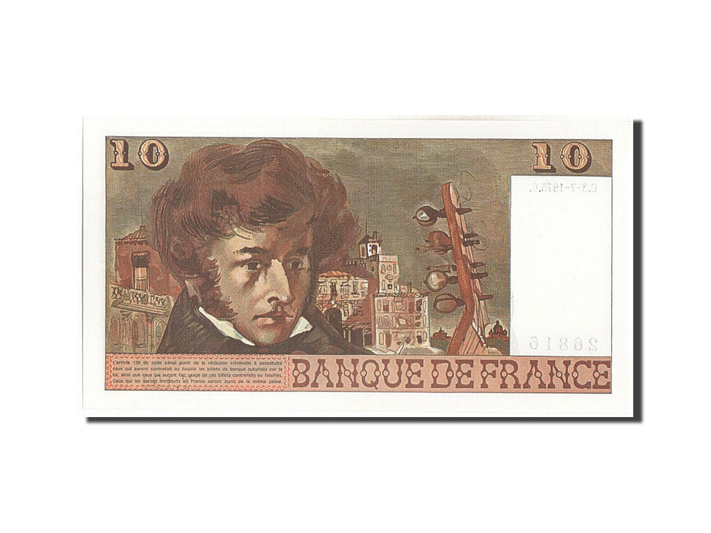Banknote, France, 10 Francs, 10 F 1972-1978 ''Berlioz'', 1975, 1975-07-03