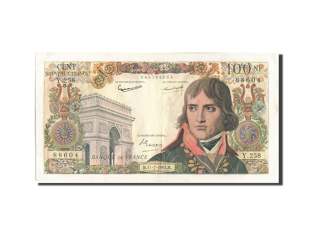 France, 100 Nouveaux Francs, 100 NF 1959-1964 ''Bonaparte'', 1963, KM #144a,...