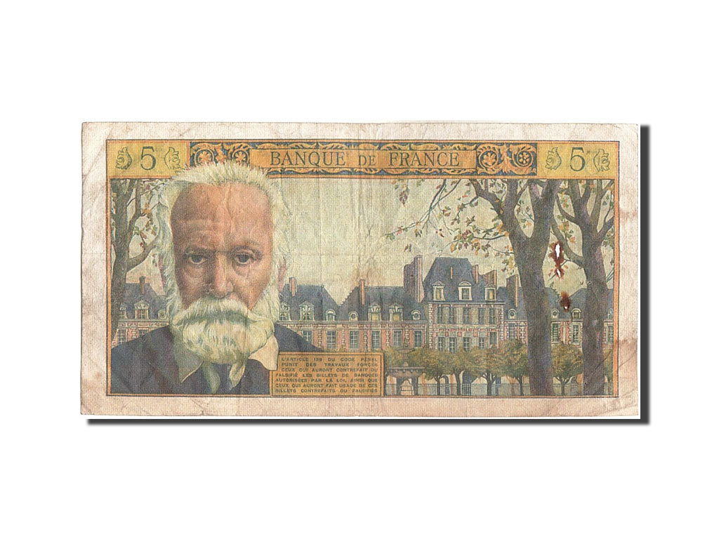 Billete, Francia, 5 Nouveaux Francs, 5 NF 1959-1965 ''Victor Hugo'', 1965